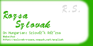 rozsa szlovak business card